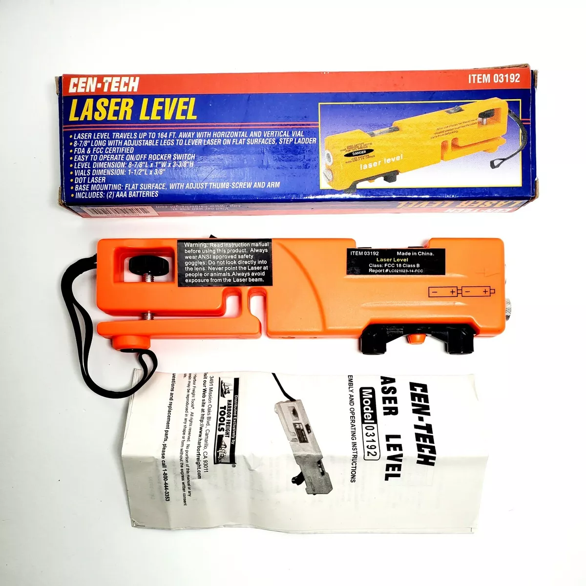 Cen Tech Laser Level 03192 FDA FCC New Open Box eBay