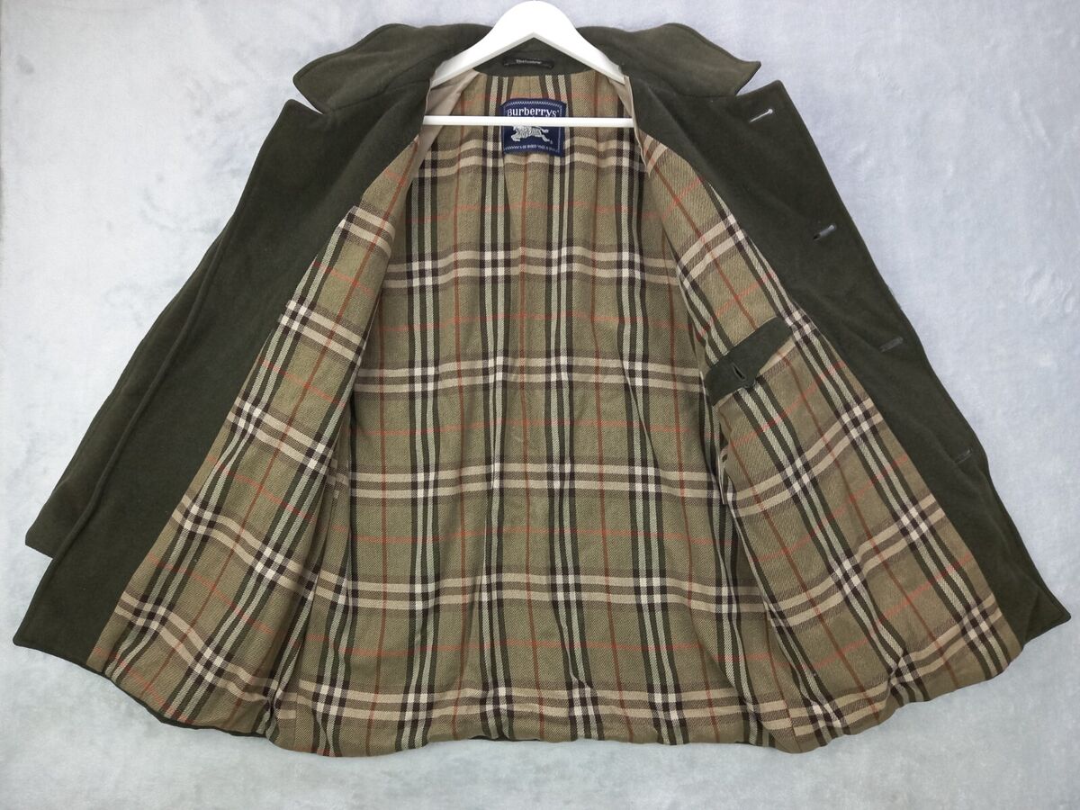 Vintage Burberry Coat Winter Jacket 80s Wool Overcoat Men Vintage Burberry Coat Winter Jacket 80s Wool Overcoat Men