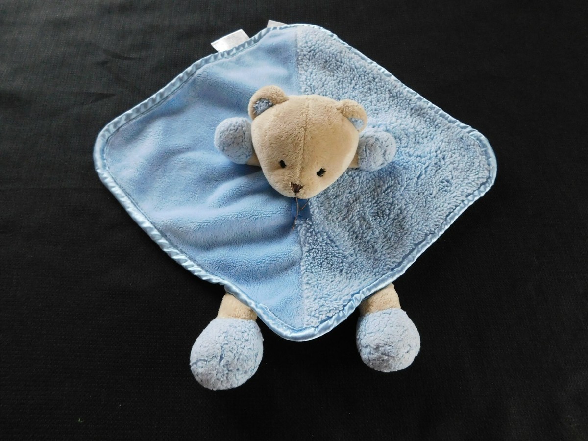 Carter Blue Bear Baby Blanket security Blanket Lovey with Rattle