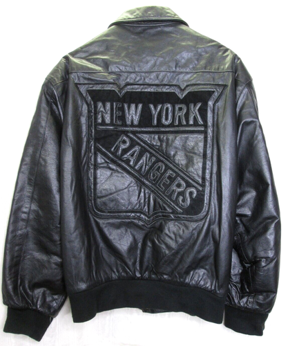 1994 NEW YORK RANGERS JEFF HAMILTON XL ALL LEATHER JACKET, MINT, RARE, SEE PICS!