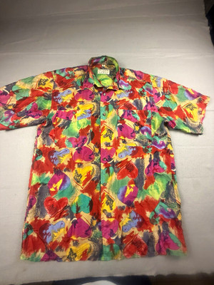 Bloor and Yonge Vintage Mens  Abstract Shirt M 100% Silk