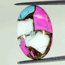 06.50Cts Cotton Candy Pink Copper Turquoise Oval Cabochon Loose Gemstone
