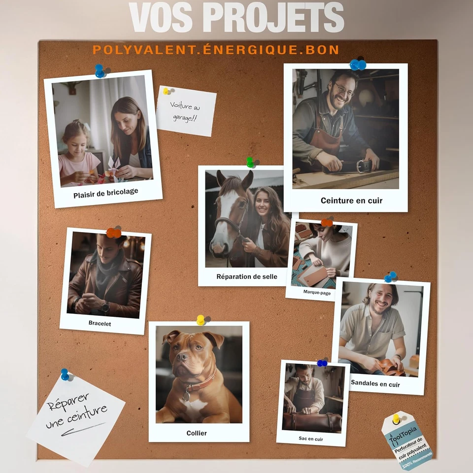 Pince Perforatrice Poinçonneuse Cuir - 6 Tailles (2 à 4.5mm), Levier Confort - Photo 4/4