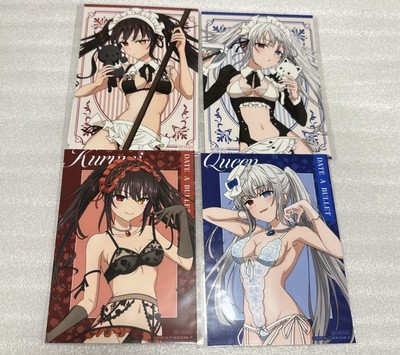 Date A Bullet Bromide Card 4 Pc Set Kurumi & White Queen Sexy Lingerie Maid