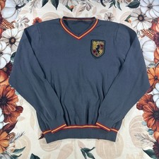 Harry Potter Gryffindor Mens Gray V Neck Sweater Crest Hogwarts Size Medium