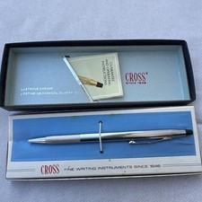 Vintage Cross Lustrous Chrome Ballpoint Pen - Made in USA - Box