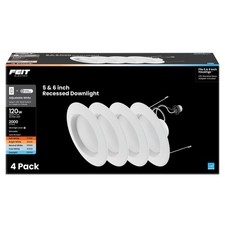 Feit Electric 5/6 Inch LED Recessed Downlight, 4 Count Pack of 1 , White