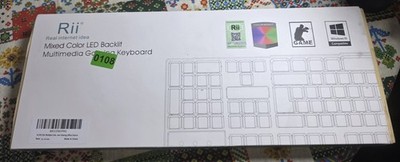 Rii Real Internet Idea Mixed Color LED Backlit Multimedia Gaming Keyboard New