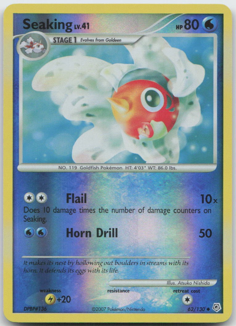 Seaking 62/130 Uncommon Diamond & Pearl Pokemon TCG Reverse Holo NM