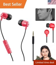 Jib Wired Earbuds with In-Line Microphone - Red 3.5mm AUX Connection
