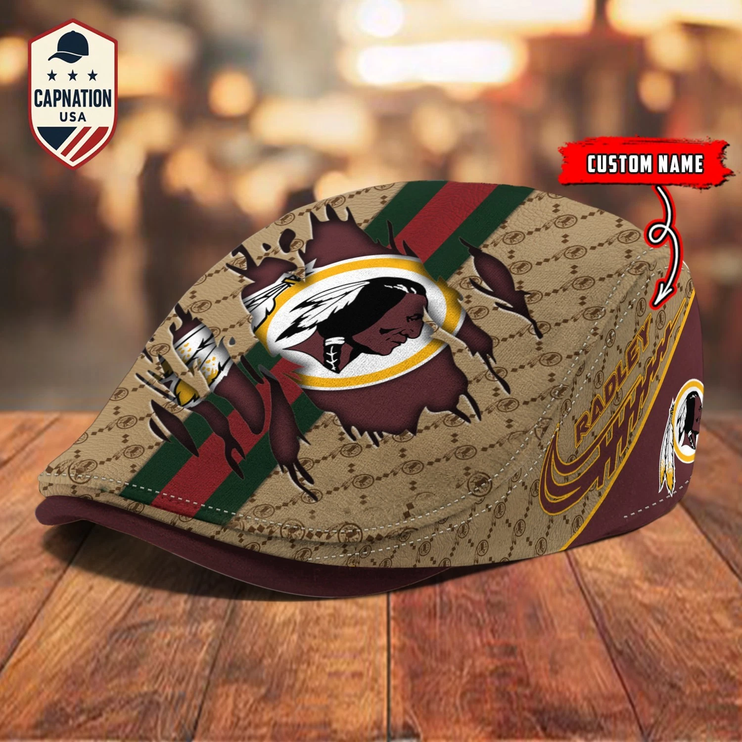 Washington-Redskins Jeff Cap football Newsboy Cap Golf Cap Driving Gift for Men
