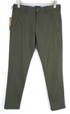 HARMONT & BLAINE Herren Hose IT46 Khaki Grün Chino Turn-Up Narrow Fitted* *