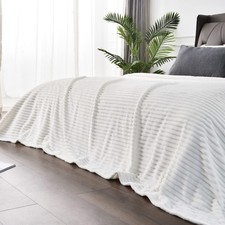 BEDELITE Fleece Blanket King Size   3D Ribbed Jacquard Soft and Warm Decorati...