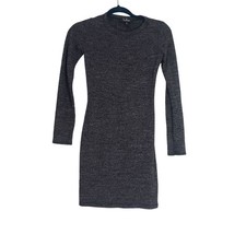 Lulus Gray Long Sleeve Bodycon Sweater Dress Size S Autumn Academia Casual Chic