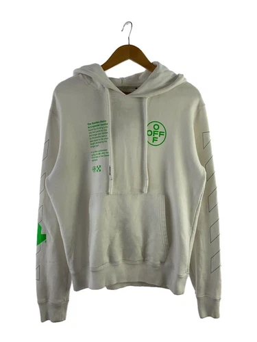 OFF WHITE felpa con cappuccio M cotone bianco tinta unita ombbb034r20e30006 usata