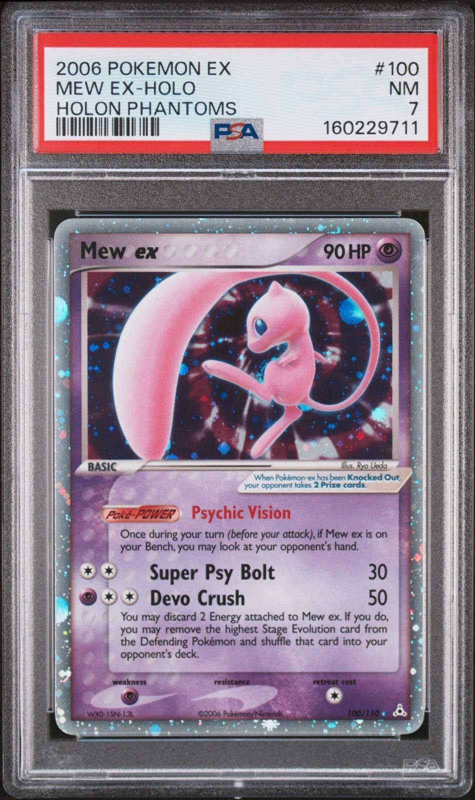 NEW CERT Mew ex 100/110 PSA 7 Holo EX Holon Phantoms | body swirl