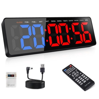 AnExer 13'' Gym Timer Clock, Workout Interval Timer with Remote Control, Count...