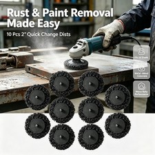 10 Pcs 2" Black Diamond Sanding Discs Set Quick Change for Rust Paint Removal