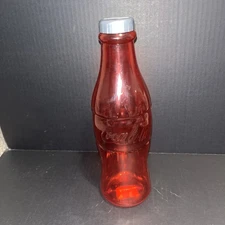 12 in COCA-COLA PLASTIC BOTTLE BANK RED KIDS MONEY DESK OFFICE HOLIDAY GIFT