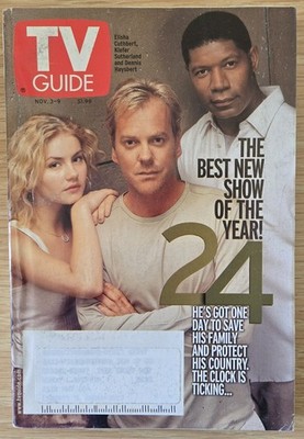 TV Guide 11/3/01 Stars of ''24,'' Sara Evans, Jamie O'Neal, Toby Keith, CMA Awards