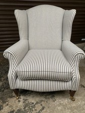 laura ashley armchair  -Southwold - Linen Ticking  Stripe Blue