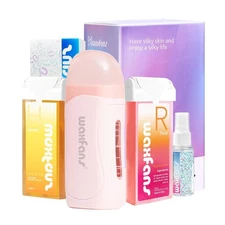 Waxfans Roll on Wax Kit, Waxing Kit for Women and Men, Wax Roller Waxing Kit for