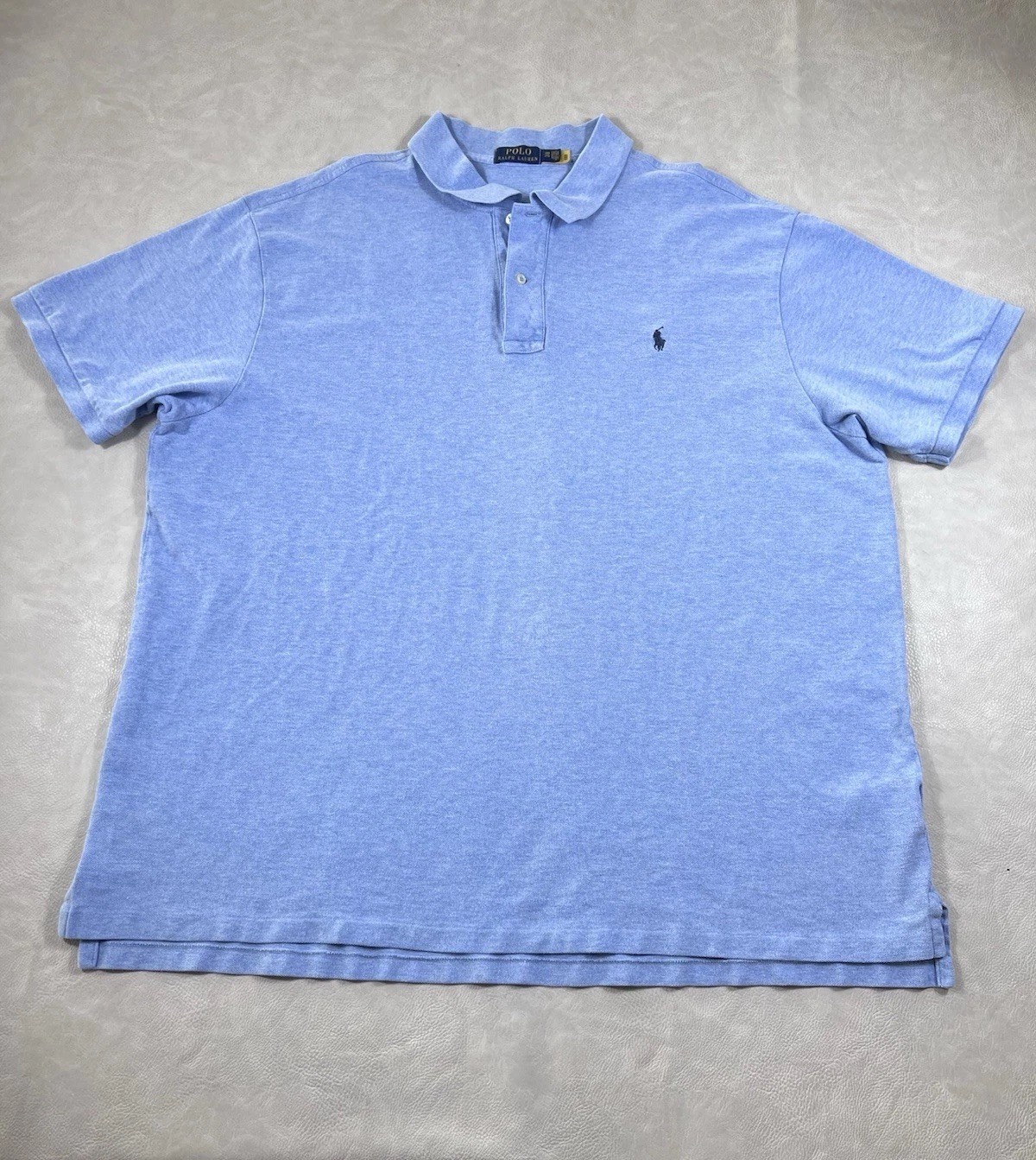 Polo Ralph Lauren camicia uomo 3XB blu grande manica corta maglia con bottoni pony