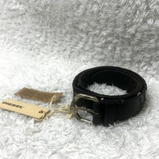 Leather belt with studs and vintage finish, black, used