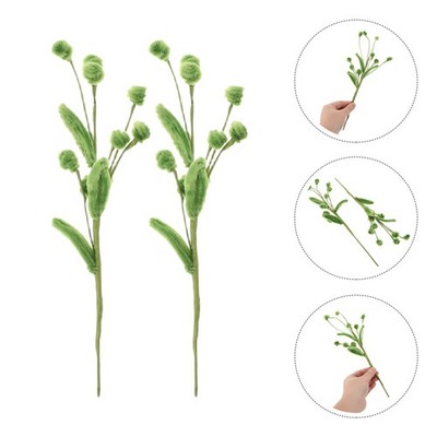  3 Pcs Christmas Craft Leaf Picks Green Chenille Stems Crafts for Weddings