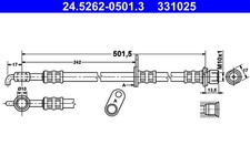 ATE Bremsschlauch 24.5262-0501.3 für PEUGEOT TOYOTA AYGO C1 107 CITROËN KGB10_