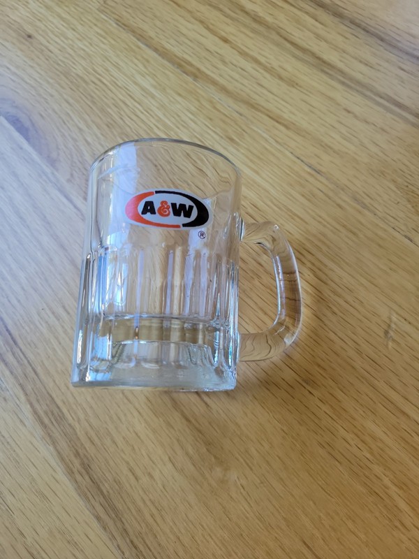 Vintage Small A & W Root Beer Mug Clear 3.25” Glass