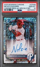 2025 Bowman 1st Chrome Prospect Speckle Autographs Nieves Izaguirre /299  PSA 10