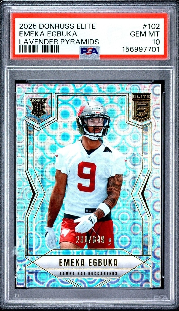 Emeka Egbuka Panini Donruss Elite #102 Lavender Pyramids