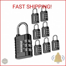 Brillirare 8 Pack Combination Lock, 3-Digit Waterproof Keyless Padlock, Zinc All