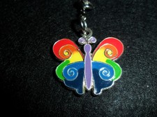 Colorful Gold Toned Metal Butterfly KeyChain