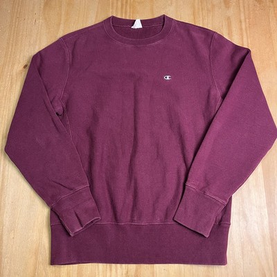 Champion Reverse Weave Crewneck Sweatshirt XL Maroon Cotton Pullover Crew Neck