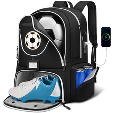 Large Soccer Backpack, Soccer Bag for Boys with Ball  Detachable Shoe Compar...