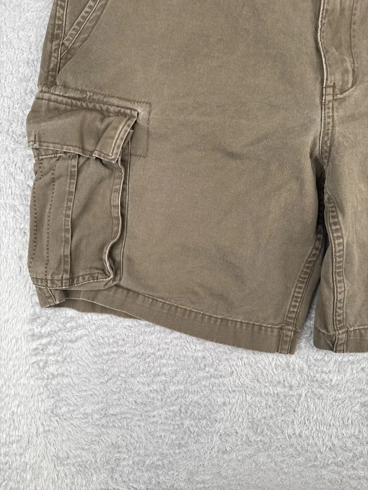 Pantalones Cortos Glory Desteñidos Hombres 40 Marrón Carga 100% Algodón Sarga Senderismo Camping Informal 9" Foto 3 de 4