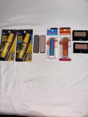 Maybelline Lot 8 Pc Makeup Bundle Mascara Colossal Baby Lips Lip Balm Matte Ink
