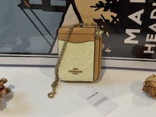 Coach CFI28 Zip Card Case in Signature Leather With Charm NWT