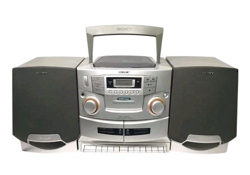 SONY CFD-ZW755 Stereo System Boombox CD/Dual Cassette AM/FM Radio TESTED WORKING