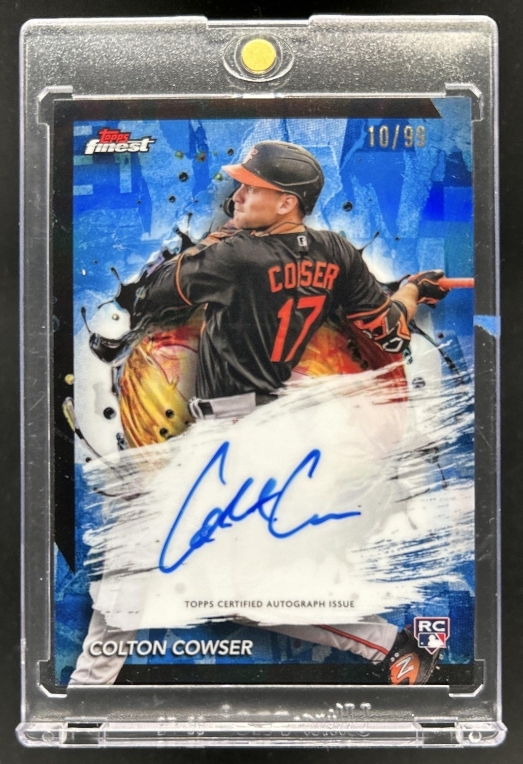 2024 Topps Finest Colton Cowser Auto RC Blue Refractor Rookie #/99 Orioles