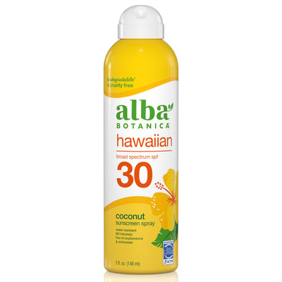Alba Botanica Hawaiian Coconut Sunscreen Spray SPF 30 5 oz Broad Spectrum 1 Pack