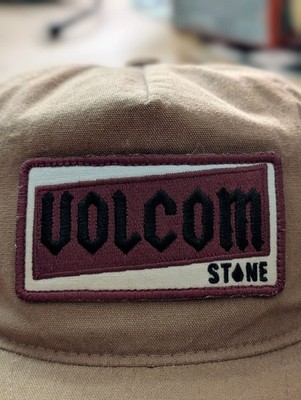 Volcom Stone Hat Cap Snap Back Tan Brown Patch Logo Mens One Size Canvas