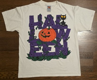 Vintage 90s Freeze Happy Halloween Hay Fever T Shirt XL Single Stitch Cat
