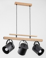Schwarze Holz HäNgelampen Modern Skandinavisch 3X60W/E27