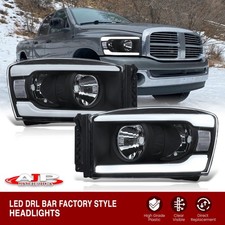 Black Driving Led Tube Head Lights Lamp For 2006-2009 Dodge Ram 1500 2500 3500