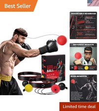 Boxing Reflex Ball Set - 4 Balls  2 Adjustable Headbands for Skill Improvement