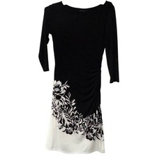 Lauren Ralph Lauren | Dress Knee Length Black White Floral Stretch NWT- Size 6