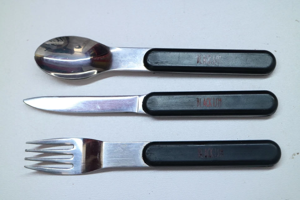 Twin Bird Campingbesteck BLACKISH 3 teilig Edelstahl Japan Gabel Messer Löffel - Bild 4 von 4